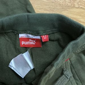 Puma Warm Joggers Kids - Olive Green