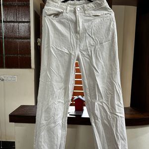 Straight Leg White Jeans