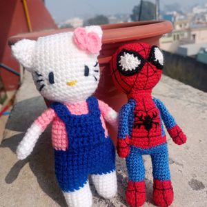 Crochet Hello Kitty And Spiderman