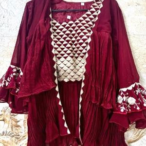 Karva Chauth Special Maroon Dress