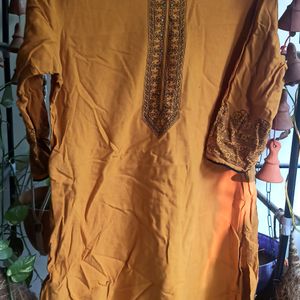 Rangmanch Brand  Yellow Printed Short Kurti