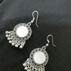 Sliver Mirror Jhumka