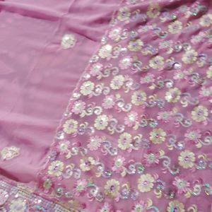 Pink Saree With Blouse