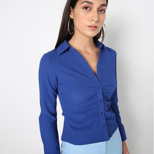 NEW WITH TAG Ruched Blue Shirt,Formal & CasualWear