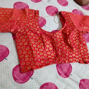 Red Blouse Elbow Sleeves