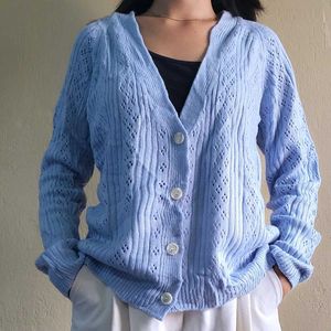 Blue Knitted Open Cardigan 🎀