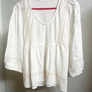 White Eyelet Top