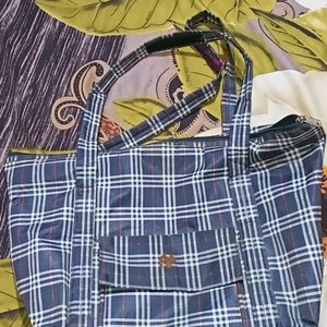 Foldable Checked Shopping Bag