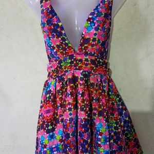 SEXY SHORT MULTI COLOURED DRESS