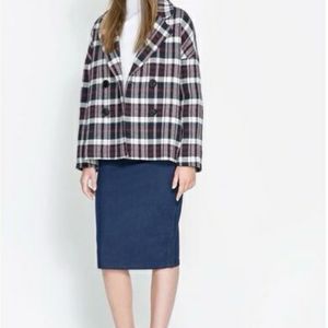 Zara Plaid Pea Coat/blazer