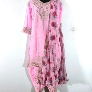 Pink Embroidered Kurta Set (Women's)