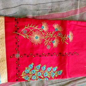 all over 5 MTR peor jaam cotton with dupta nd work