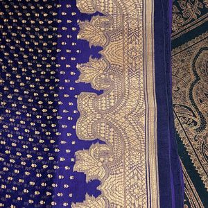 Blueish Purple Orgenza Saree