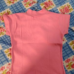 Pink Ribbed Crop Top Size XS