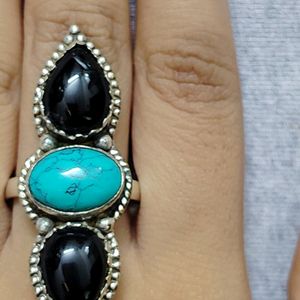 Black And Turquoise Ring