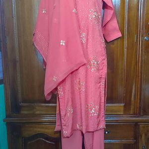 Full Set Heavy Embroidery Work Kurta 1 Inch Margin