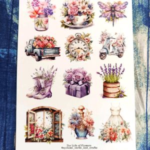 4 Glossy Paper Sticker Sheets - Flowers N Crowns