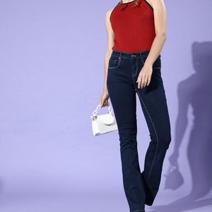 Here&Now Bootcut Stretchable Navy Blue Jeans