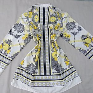 New Asthetic Yellow Art Shirt Frock