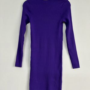 Only Purple Ribbed Bodycon Dress