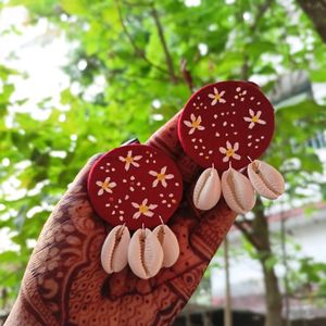 🌸Handmade Kori Earring 🌸(Cherry Red)