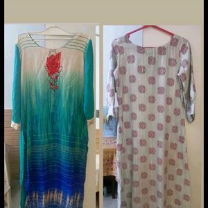 Buy 1 Get One Free Kurta Rayon, Cotton