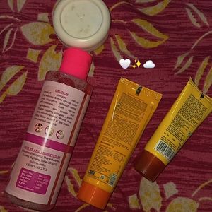 Sunscreen,facewash,rosewater,apple Cream