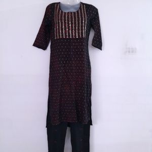 Black Casual Kurta Set (Women's)