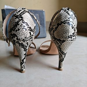 Snakeskin Pattern Ankle Strap Heels