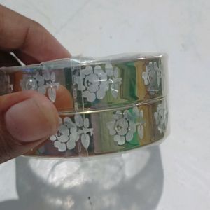 Beautiful Flower Printing Glass Bangle