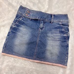 coquette pinterest vintage denim skirt