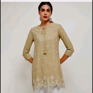 Embroidered Sage Green Tunic