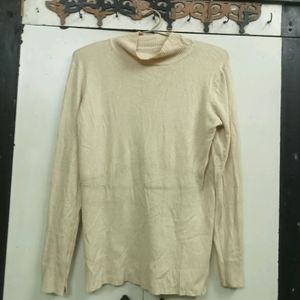 Cream Turtle Neck Tshirt