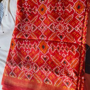 Red-Orange Cotton Saree