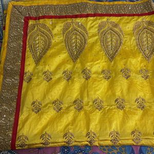 Banarasi Silk Embellished Stone Witg Zari Border