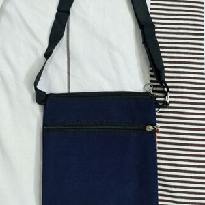 Denim Sling Crossbody Bag With Adjustable Strap