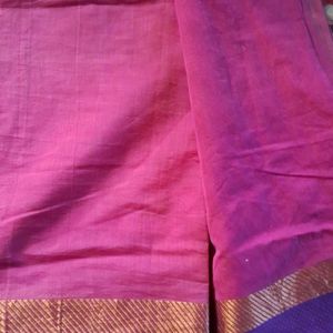 Pink Cotton Silk Saree