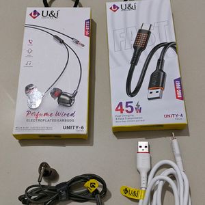 Earphone  And Type C Data Cable