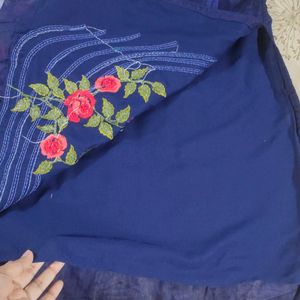 Navy Blue Straight Kurta Medium Size