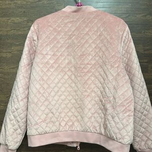 Women Pink Upper Velvet Jacket