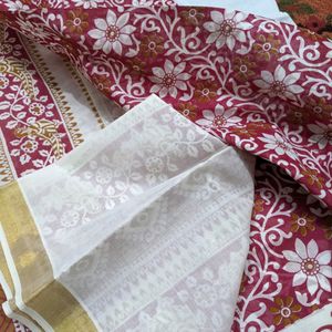 Pure Kerala Cotton Sarees