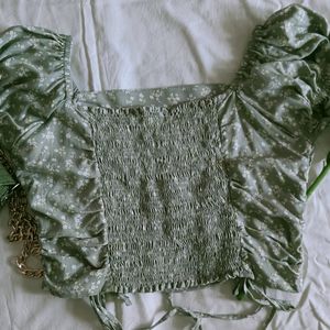 Sage Lily Runched Top XS