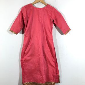 Pink Embroided Kurta & Dupatta(Women’s)