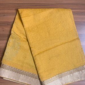 A Nice Yellow Colour Saree