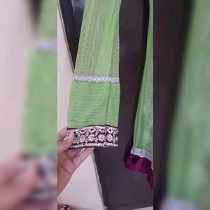 Purple And Green Anarkali Suit