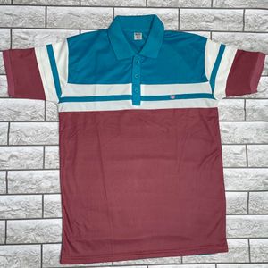 Two colour Line combination Colar Tshirt for Men