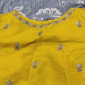 Yellow Stitched Embroidered Blouse