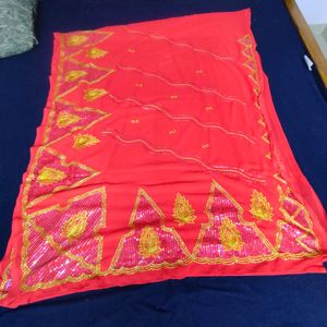 Red Jamki Grand Saree