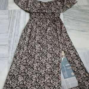 Off Shoulder A Line Maxi Dress