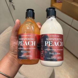 kimirica whispering peach body wash+lotion set